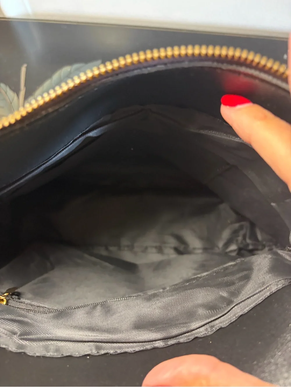 Aolida Monogram Satchel with Burgundy Trim and Strap